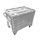 Caixa Plástica GRU 372 Litros Com Puxador Lateral Completa Branca - Bin Embalagens