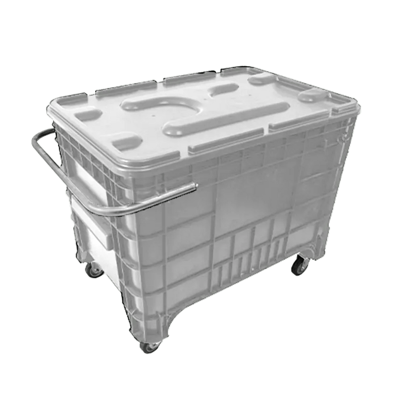 Caixa Plástica GRU 372 Litros Com Puxador Lateral Completa Branca - Bin Embalagens