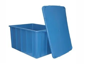 Caixa Plástica Gruplast 130 Litros Empilhável Azul - Bin Embalagens