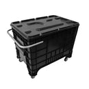 Caixa Plástica Gruplast 372 Litros Com Puxador Lateral Sem Tampa Preta - Bin Embalagens