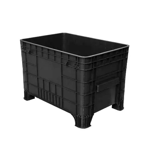Caixa Plástica Gruplast 372 Litros Empilhável Sem Tampa Preta - Bin Embalagens