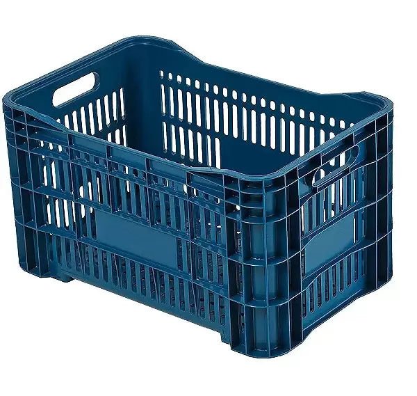 Caixa Plástica Gruplast Horti Frutti Azul 20kg 50 Litros - Bin Embalagens