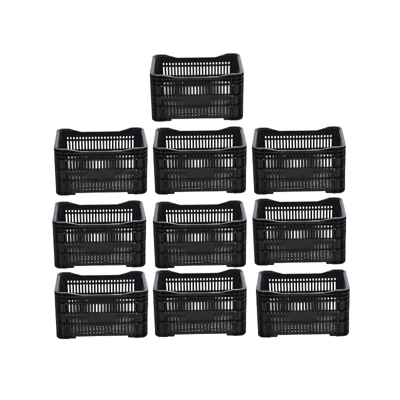 Caixa Plástica Gruplast Horti Frutti Preta 20kg ,50 Litros - Kit 10 Unidades - Bin Embalagens