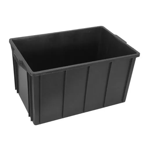 Caixa Plástica Organizadora Gruplast 180L Empilhavel Preta - Sem Tampa - Bin Embalagens