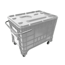 Carrinho Coletor Para Condominio 372 Litros Com Puxador Lateral Completa Branca - Bin Embalagens