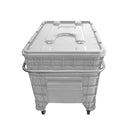 Carrinho Coletor Para Condominio 372 Litros Com Puxador Lateral Completa Branca - Bin Embalagens