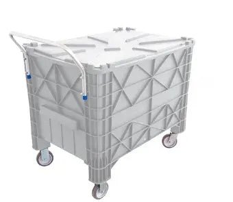 Carrinho Coletor Para Condominio 372 Litros Completa Branca Com Puxador Frontal - Bin Embalagens