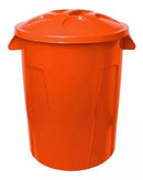 Cesto de Lixo 100 Litros Com Tampa Laranja - Bin Embalagens