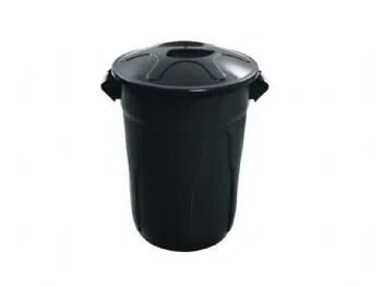 Cesto de Lixo 100 Litros Com Tampa Preto - Bin Embalagens