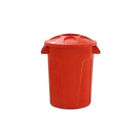 Cesto de Lixo 60 Litros Com Tampa Vermelho - Bin Embalagens