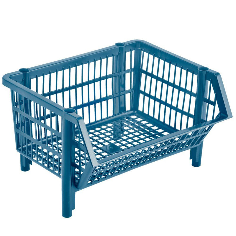Cesto Plástico Empilhável Médio, Azul - Bin Embalagens