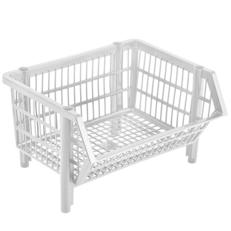 Cesto Plástico Empilhável Médio, Bege - Bin Embalagens