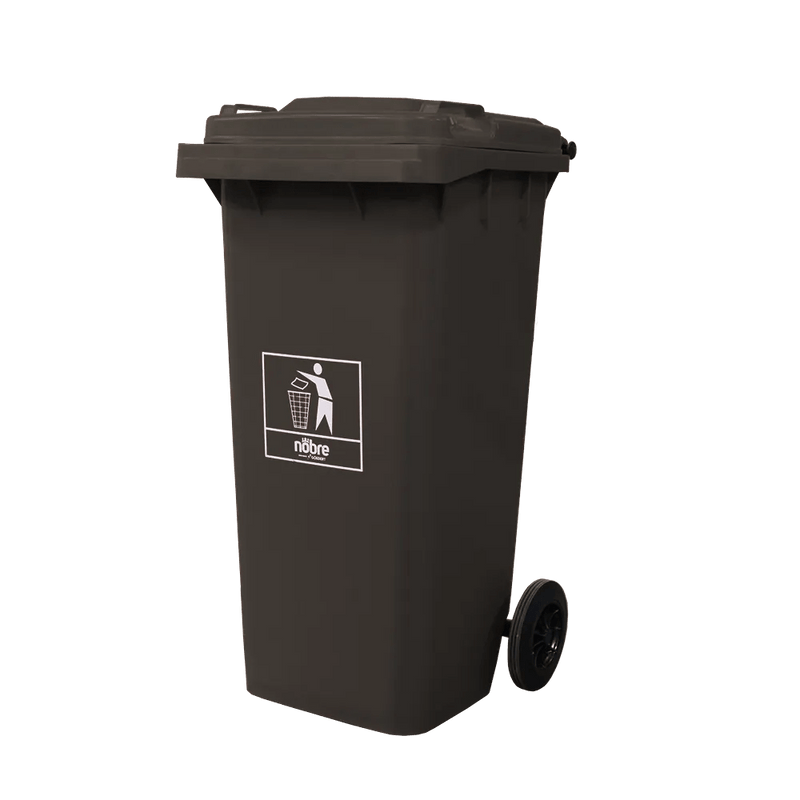 Coletora Plástica c/ Rodas - 120l - Cinza - Mod. Europeu - Nobre - Bin Embalagens