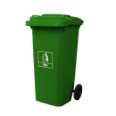 Coletora Plástica c/ Rodas – 120l – Verde– Mod. Europeu – Nobre - Bin Embalagens