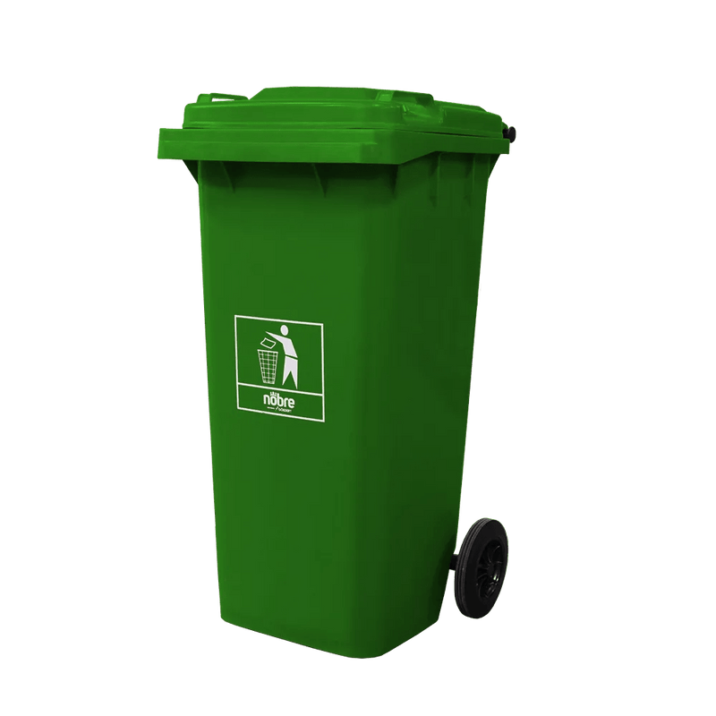 Coletora Plástica c/ Rodas – 120l – Verde– Mod. Europeu – Nobre - Bin Embalagens