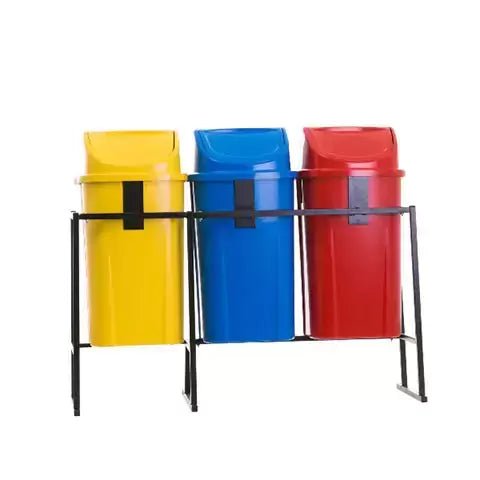 Conjunto de coleta seletiva de 60L Gruplast Kit com 03 lixeiras. - Bin Embalagens