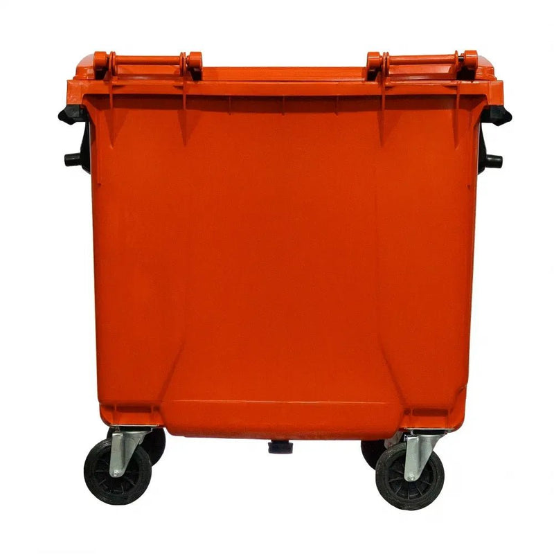 Container de Lixo ou Lixeira Gruplast em Plástico 1000L Laranja - Bin Embalagens