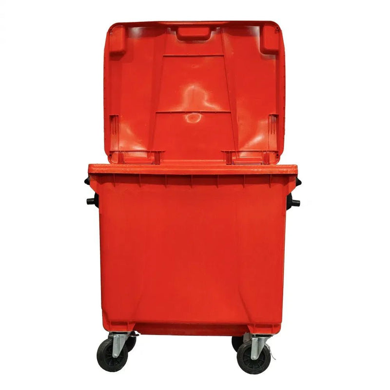 Container de Lixo ou Lixeira Gruplast em Plástico 1000L Laranja - Bin Embalagens