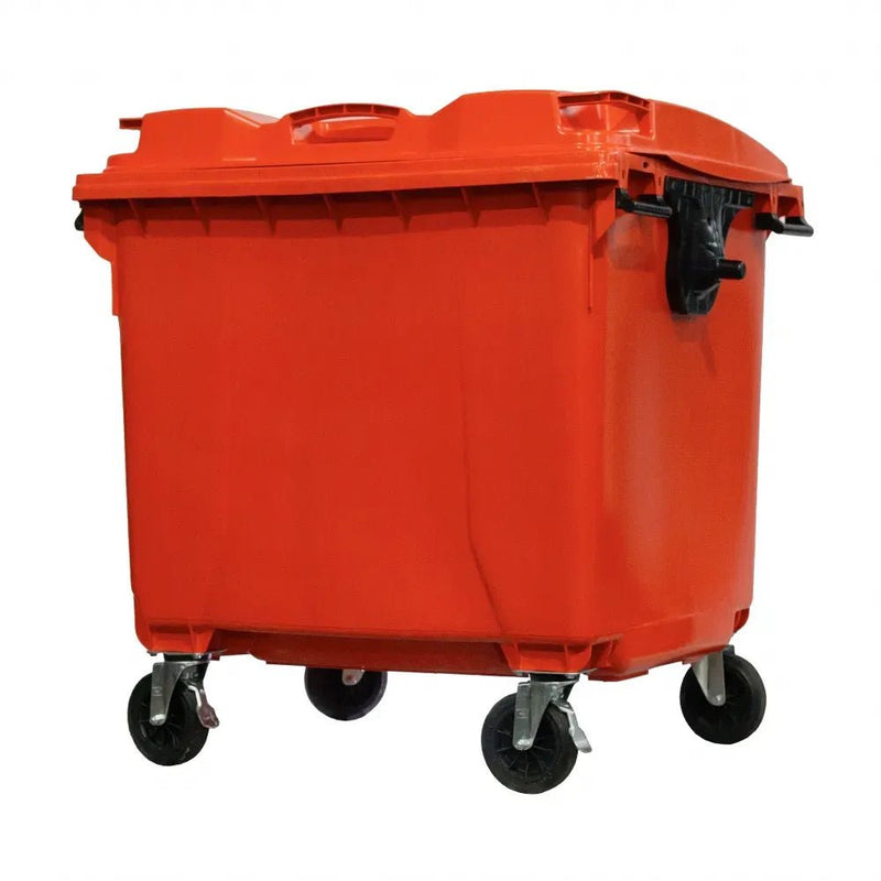 Container de Lixo ou Lixeira Gruplast em Plástico 1000L Laranja - Bin Embalagens