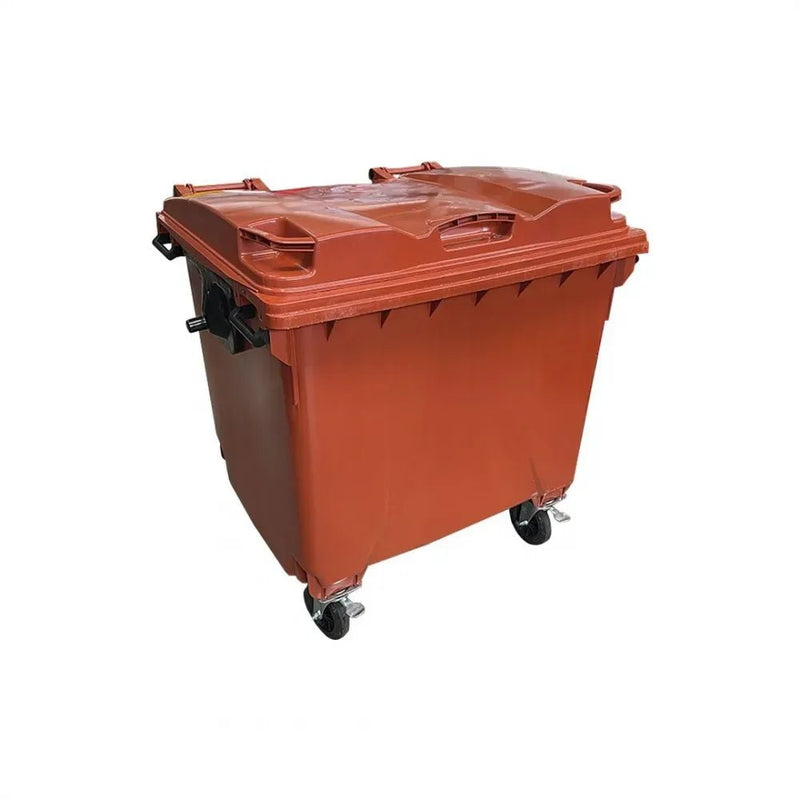 Container de Lixo ou Lixeira Gruplast em Plástico 1000L Marrom - Bin Embalagens