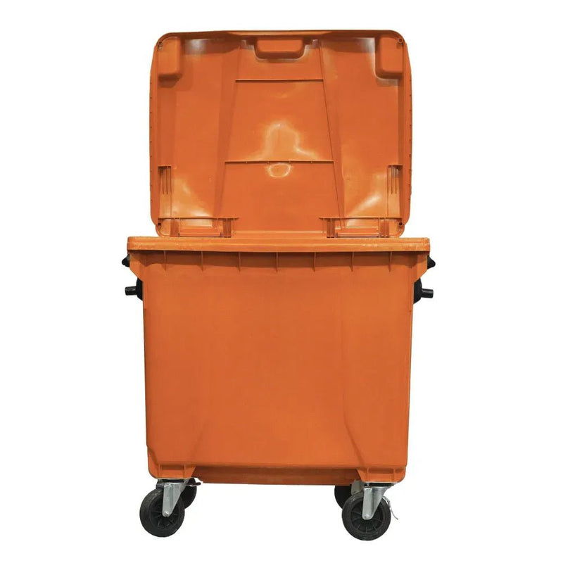 Container de Lixo ou Lixeira Gruplast em Plástico 1000L Marrom - Bin Embalagens