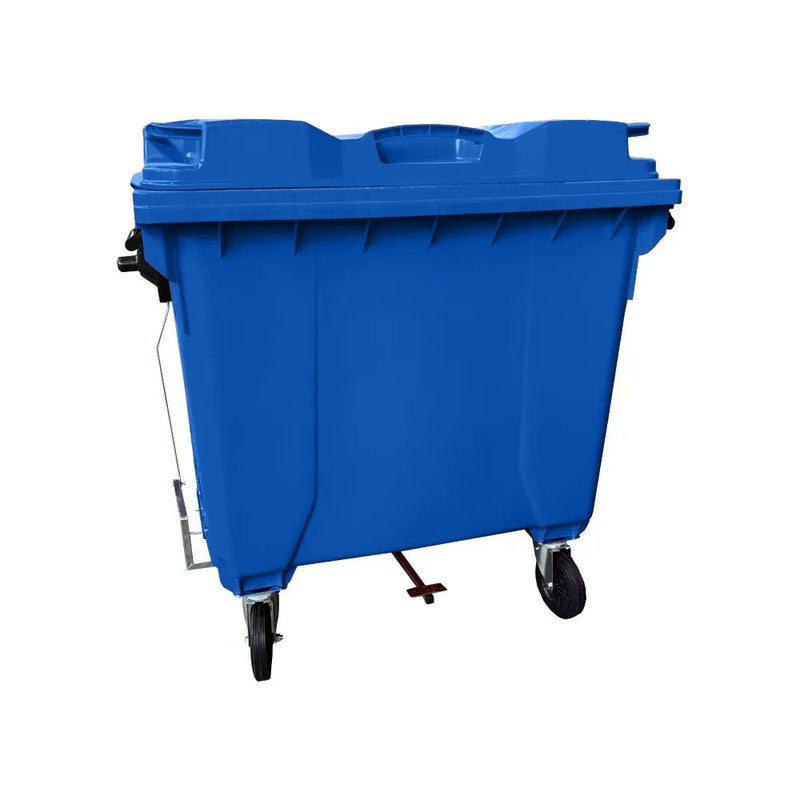 Container Plástico 1000 Litros Com Pedal Azul - Bin Embalagens