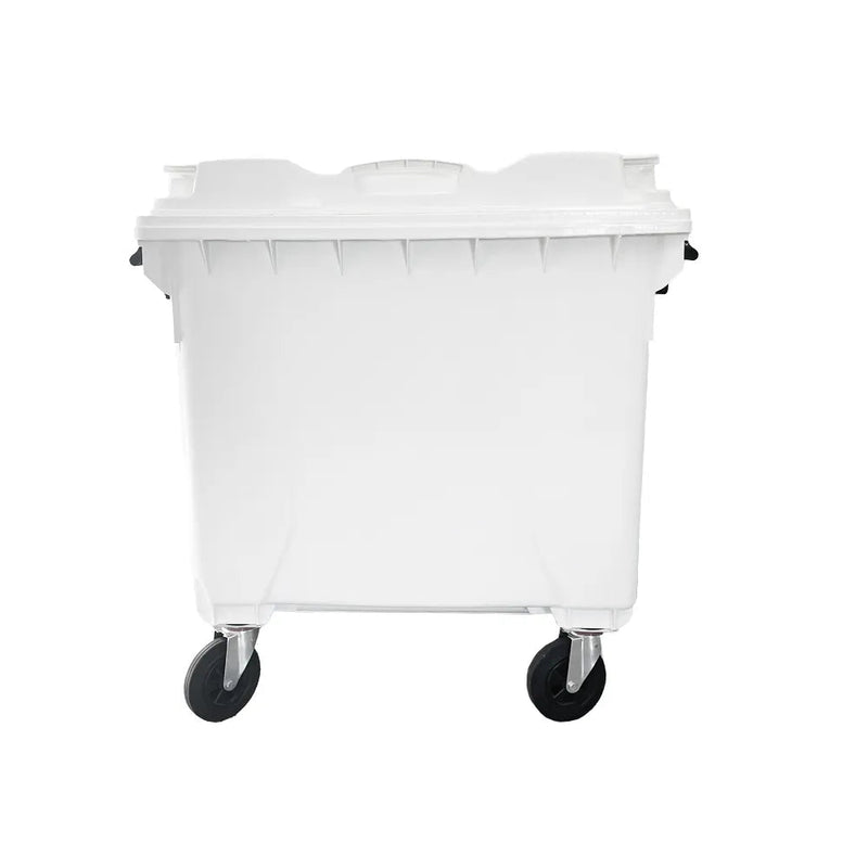 Contêiner de Lixo Injetado Gruplast em Plástico 1000L Branco - Bin Embalagens