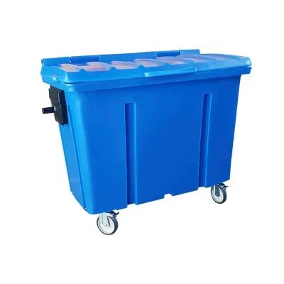 Contentor Plástico Gruplast 700 Litros Azul & Cinza - Bin Embalagens