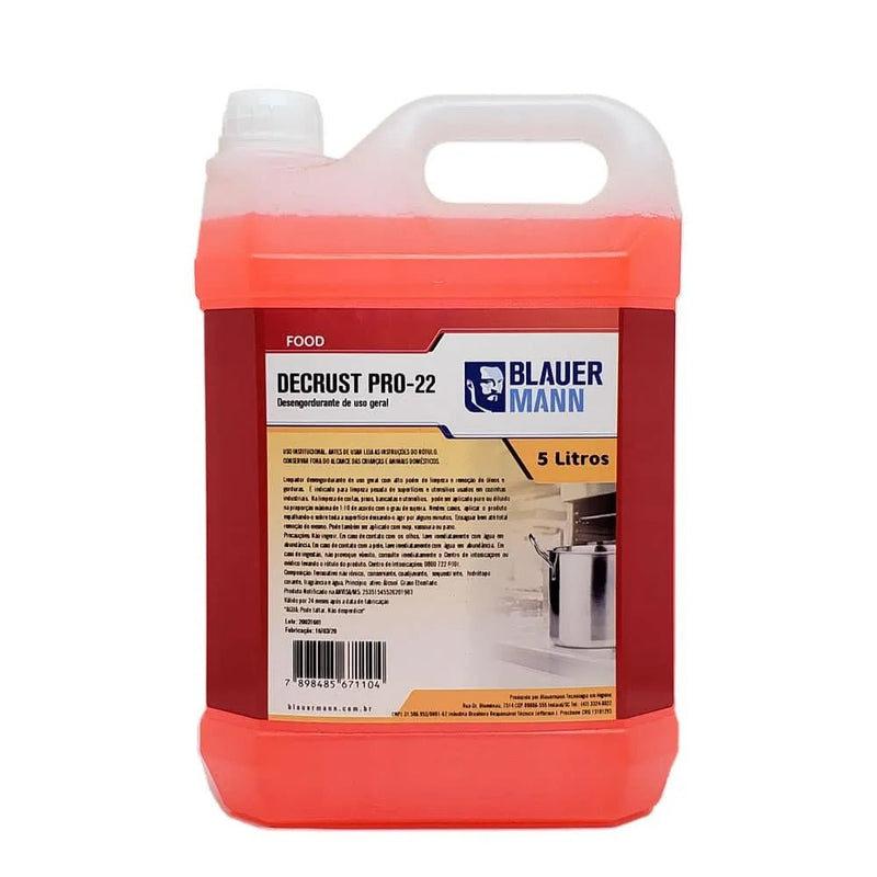 Desengordurante 5l (cozinha profissional/ industria alimenticia) Decrust PRO 22 - Bin Embalagens