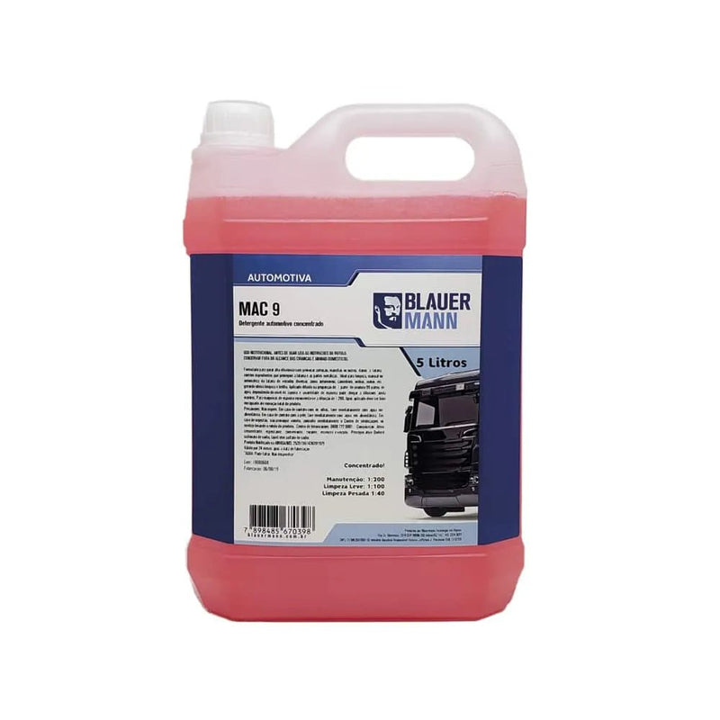 Detergente concentrado 5l automotivo – Mac 9 – Blauermann - Bin Embalagens