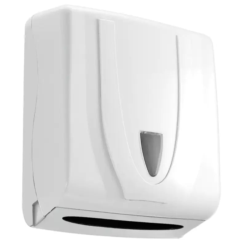 Dispenser Unik em ABS para papel interfolha 2 ou 3 dobras com detalhe branco. - Bin Embalagens