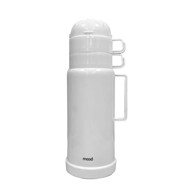Garrafa térmica c/ 2 xícaras 1l branco – Mood - Bin Embalagens