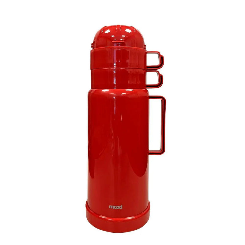 Garrafa térmica c/ 2 xícaras 1l vermelho – Mood - Bin Embalagens