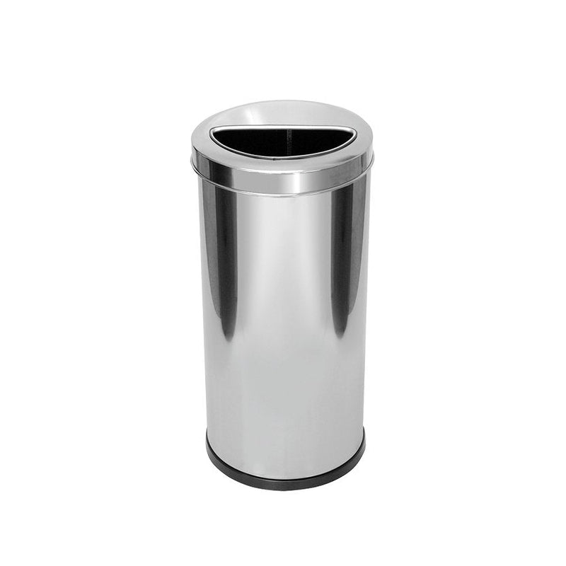 Lixeira Em Aço Inox Com Aro Meia Lua 22 Litros - Bin Embalagens