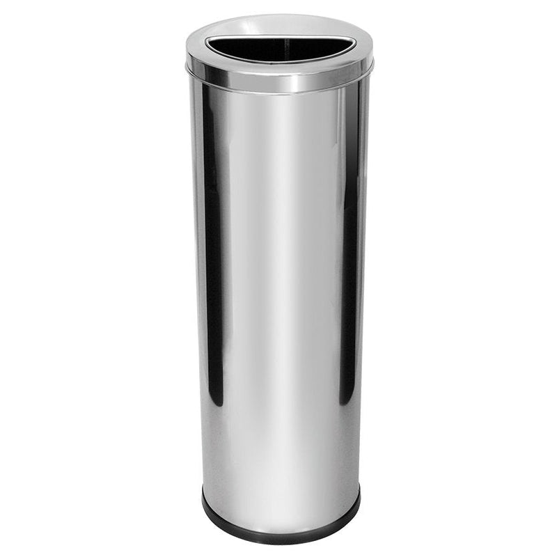 Lixeira Em Aço Inox Com Aro Meia Lua 50 Litros - Bin Embalagens