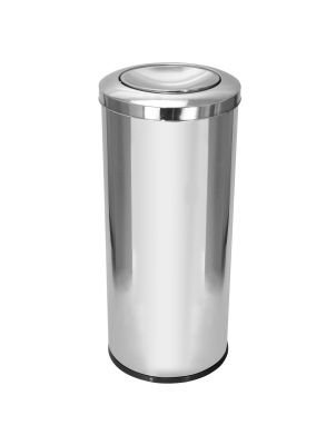 Lixeira Em Aço Inox Com Tampa Meia Esfera 50L Binnox - Bin Embalagens