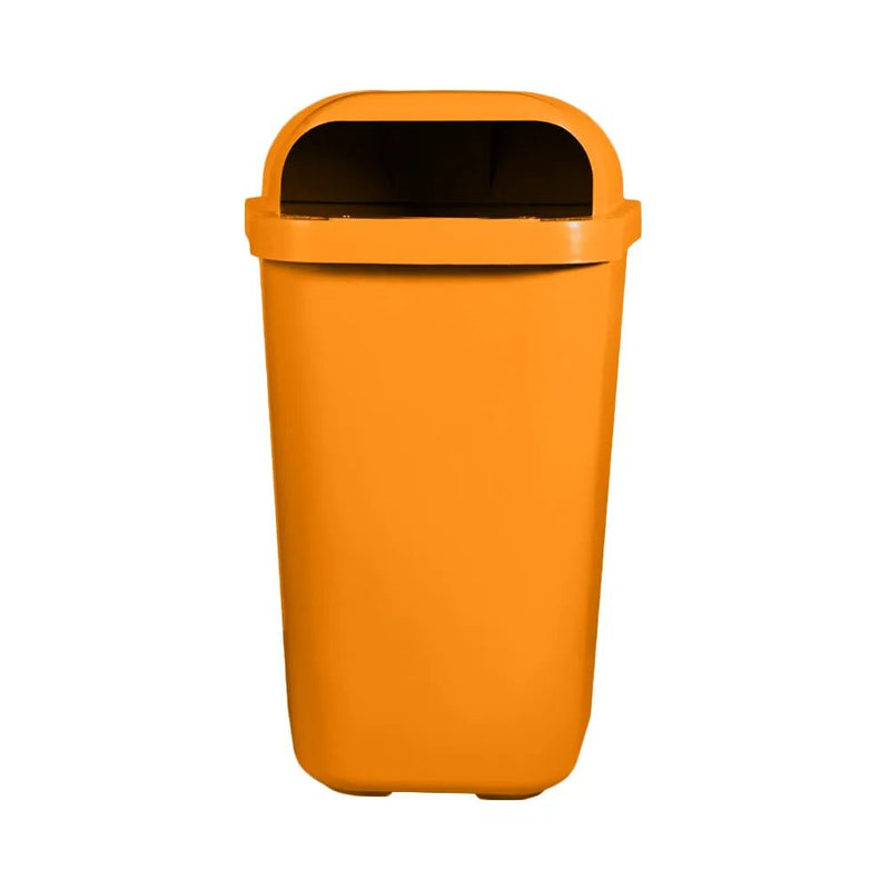 Lixeira Individual Coleta Seletiva Com Suporte Gruplast 50 Litros Laranja - Bin Embalagens