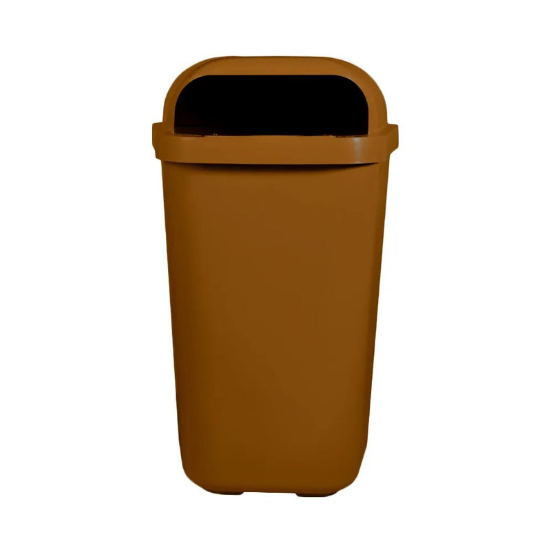 Lixeira Individual Coleta Seletiva Com Suporte Gruplast 50 Litros Marrom - Bin Embalagens