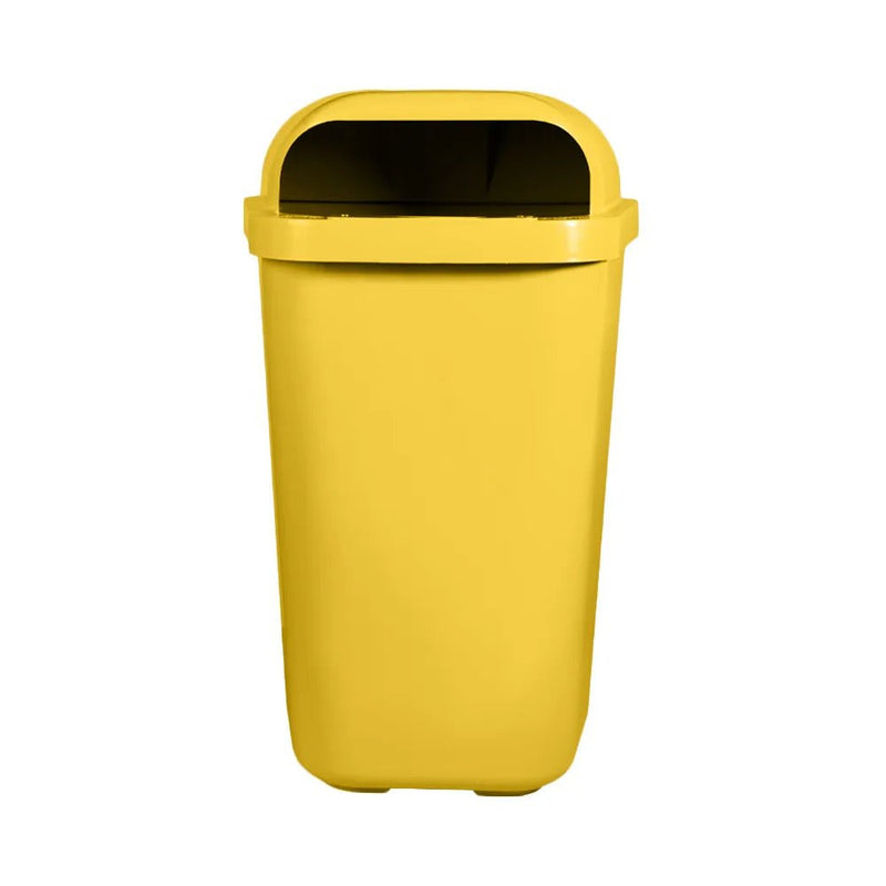 Lixeira Individual Coleta Seletiva Com Suporte Gruplast Amarela 50L - Bin Embalagens