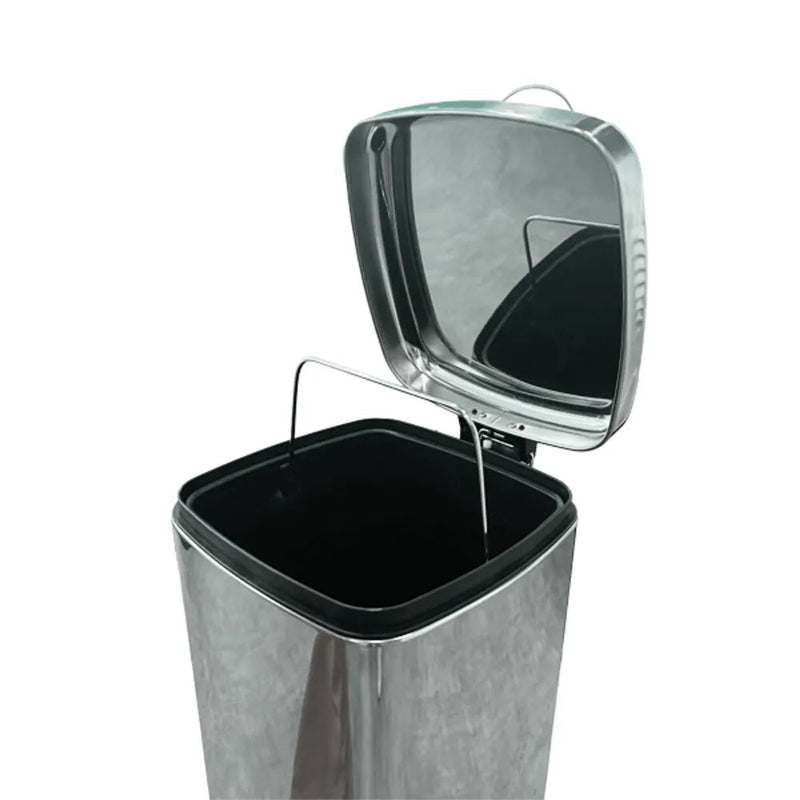 Lixeira INOX Com Pedal Quadrada 12 Litros - Bin Embalagens