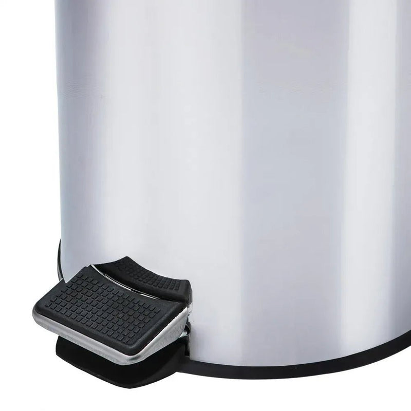 Lixeira inox c/pedal 3 Litros polido - Bin Embalagens