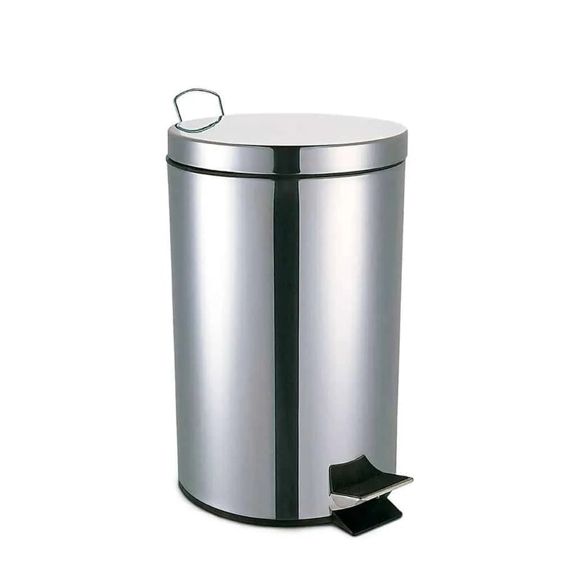 Lixeira inox redonda c/pedal 30 Litros Polido - Bin Embalagens