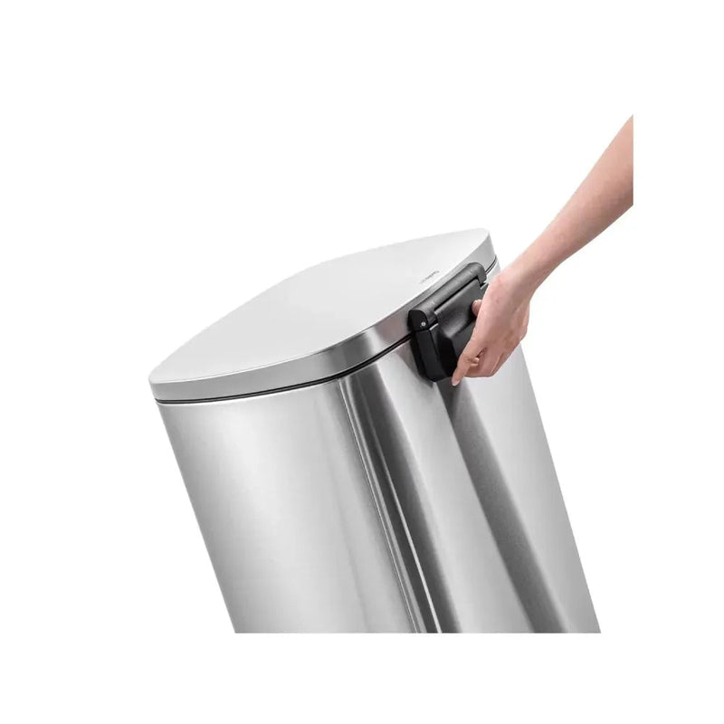 Lixeira inox retangular c/pedal 5l. escovado Gruplast - Bin Embalagens