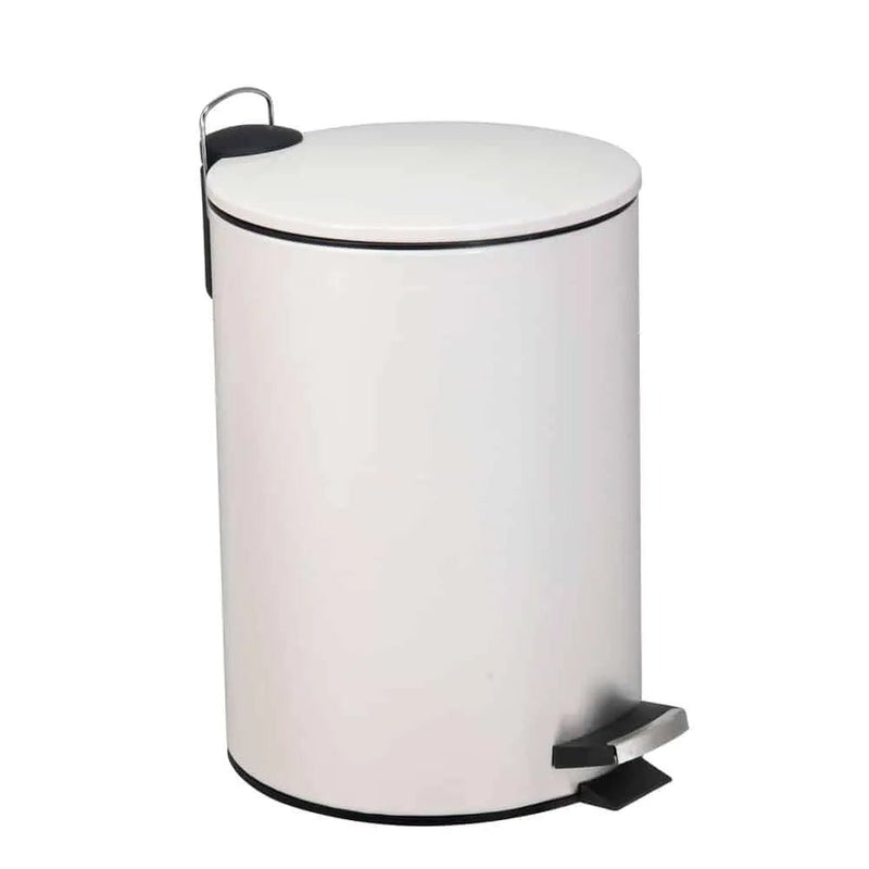 Lixeira Metal c/pedal 20l. branco fosco Gruplast - Bin Embalagens