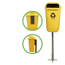 Lixeira Papeleira Gruplast Com Poste 50 Litros Laranja - Bin Embalagens