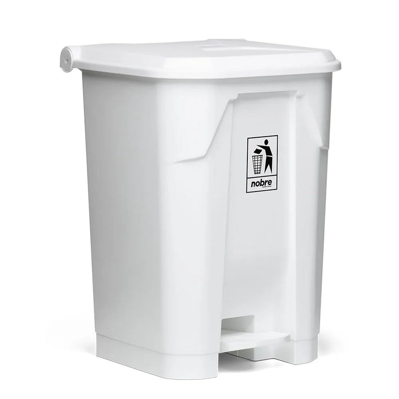 Lixeira Plástica Nobre 50 Litros Com Pedal Branca - Bin Embalagens