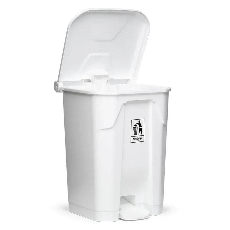 Lixeira Plástica Nobre 80 Litros Com Pedal Branca - Bin Embalagens