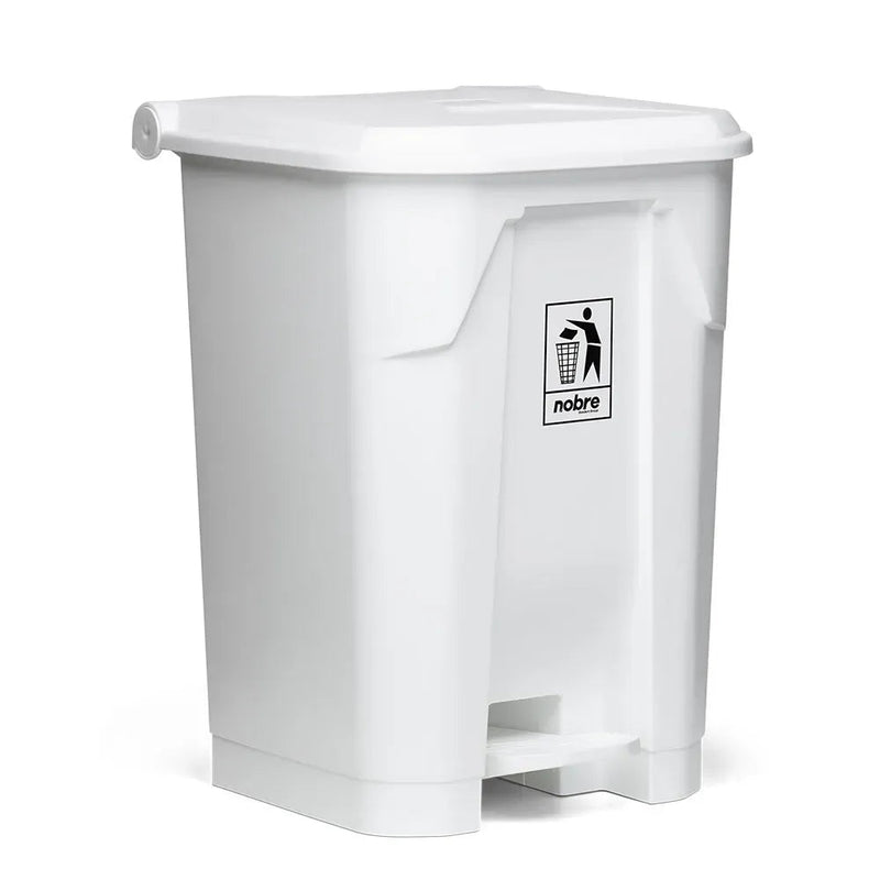 Lixeira Plástica Nobre 80 Litros Com Pedal Branca - Bin Embalagens