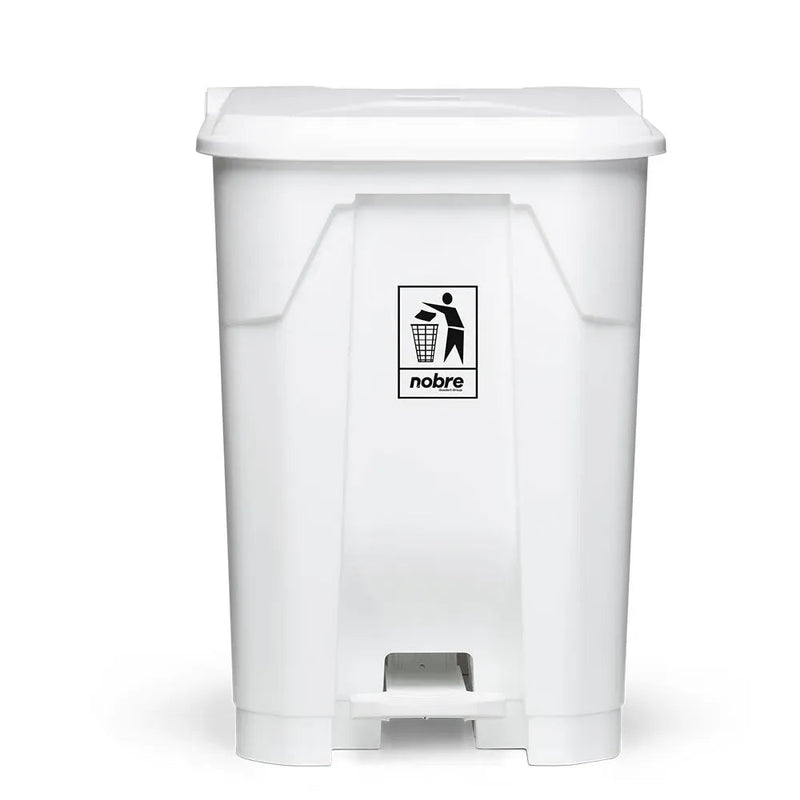 Lixeira Plástica Nobre 80 Litros Com Pedal Branca - Bin Embalagens