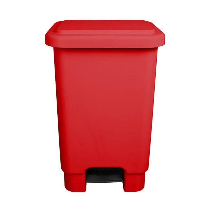 Lixeira Plástica Rentangular 50 litros Vermelha Com Pedal - Bin Embalagens